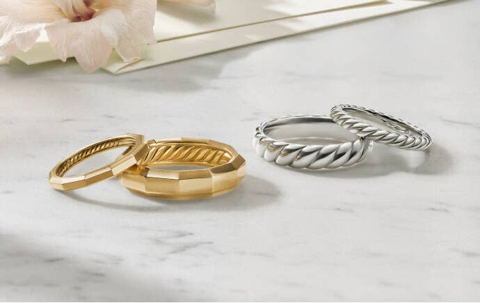 David Yurman wedding bands.