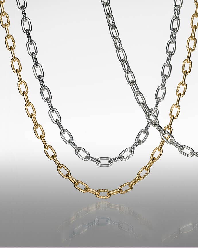 Three David Yurman Madison chains for men.